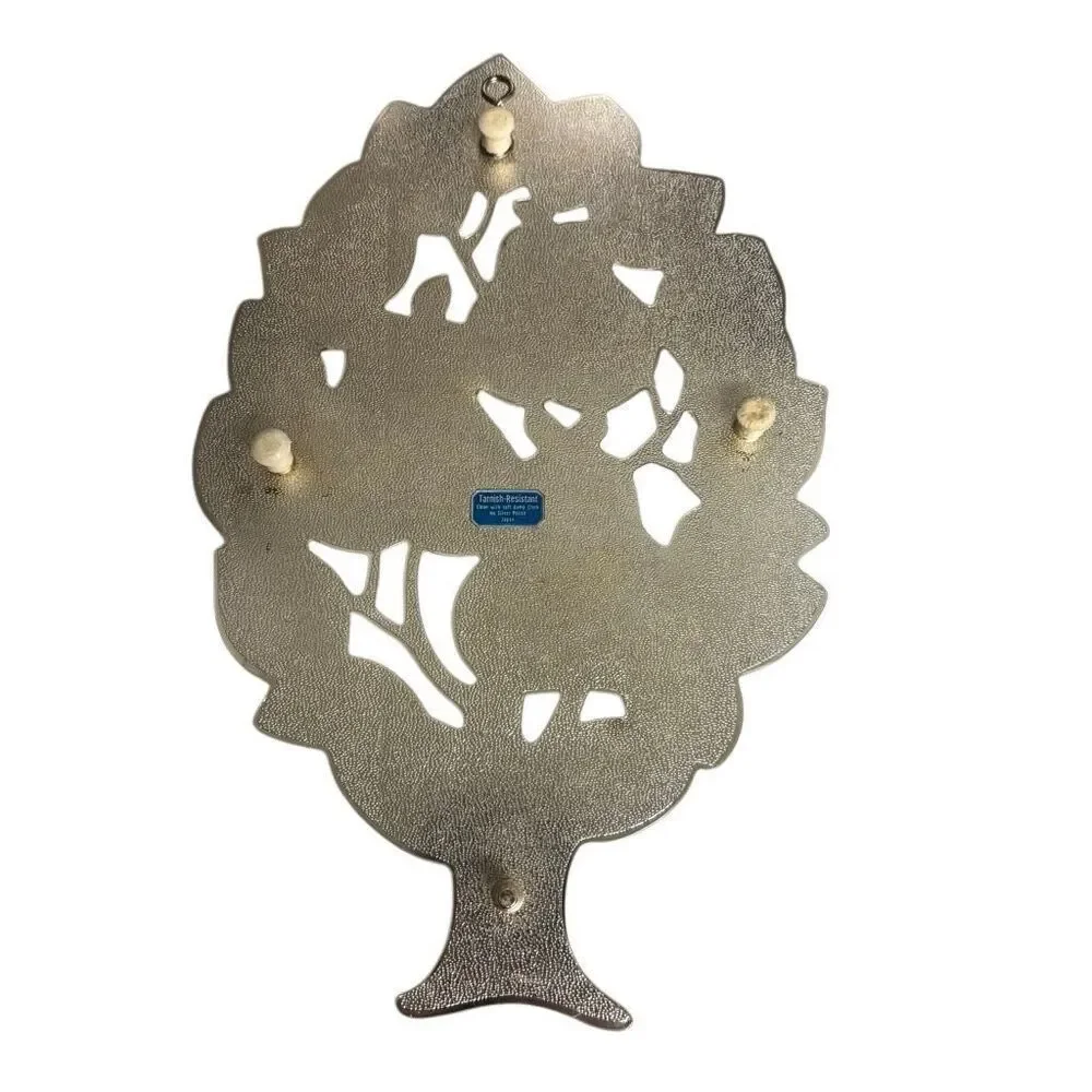 Vintage Pear Tree Silver Tone Trivet Japan